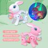 2023 Rabbit Toy Music Lovely Luminescent with Traction Rope Attract Attention Entertainment Learning Crawling Cartoon Electronic Walking Rabbit Toy