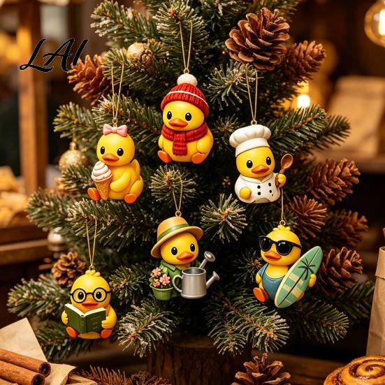 Calendario dell'Avvento Anatra Rituale Mattutino Festivo Interattivo Scatola Conto alla Rovescia di Natale a 24 Giorni con Carino Giocattolo Calendario Acrilico Decorazione da Appendere per Albero,