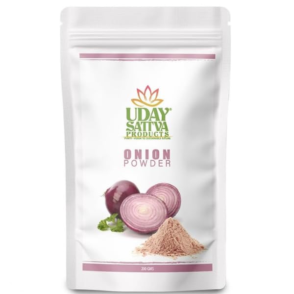 

Uday Sattva Products 200g Natural Red Onion Powder | Laal Pyaz Ka Powder for Gravies, Indian Curries | Dehydrated Onion Powder | Aromatic & Ready