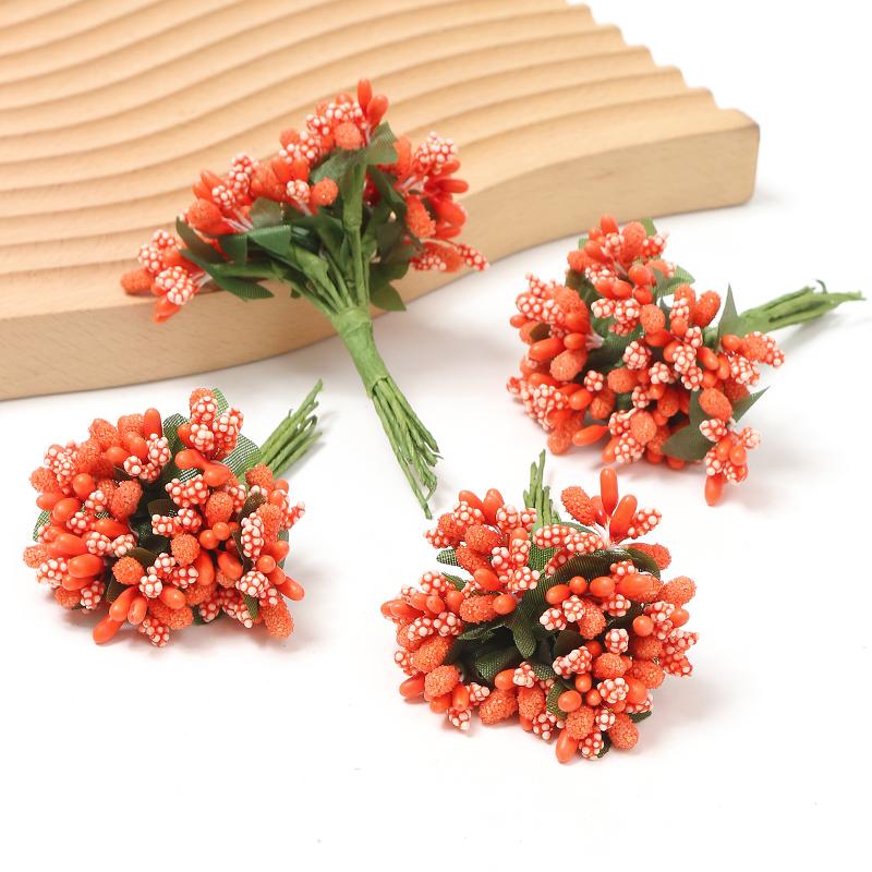 Artificial Flowers Stamen Bouquet for Home Room Decor Wedding Marriage Decoration Garland Mother's Day Gift Scrapbook Accessory KTY