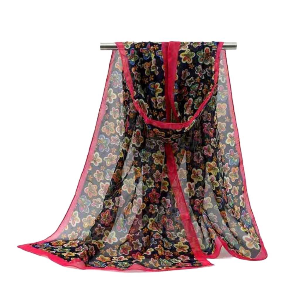 

Солнцезащитный длинный шифоновый шарф с цветочным принтом, хиджаб, горячая распродажа, пляжные шарфы для женщин розы красного