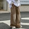 Toddler Boys Solid Color Loose Fit Denim Pants Casual Elastic Waist Long Jeans For Spring Autumn