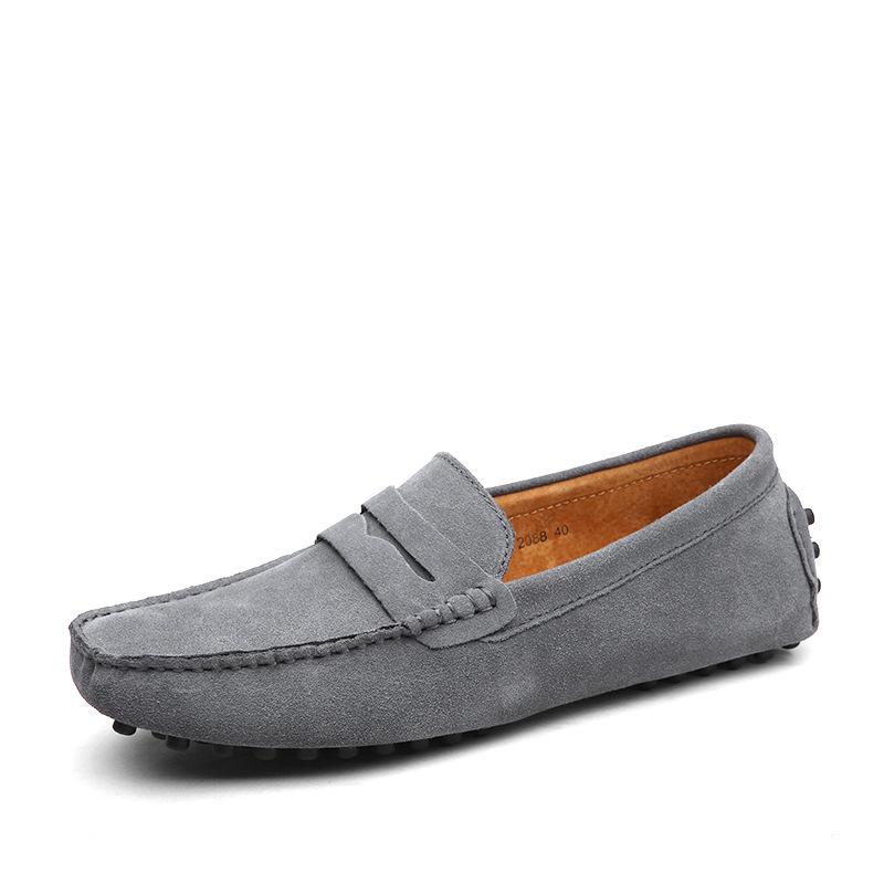 2024 Leichte Fahrschuhe Frühling Herbst Mokassins Herren Halbschuhe Hochwertige echte Lederschuhe Klassischer Stil Wildleder Herren Flats