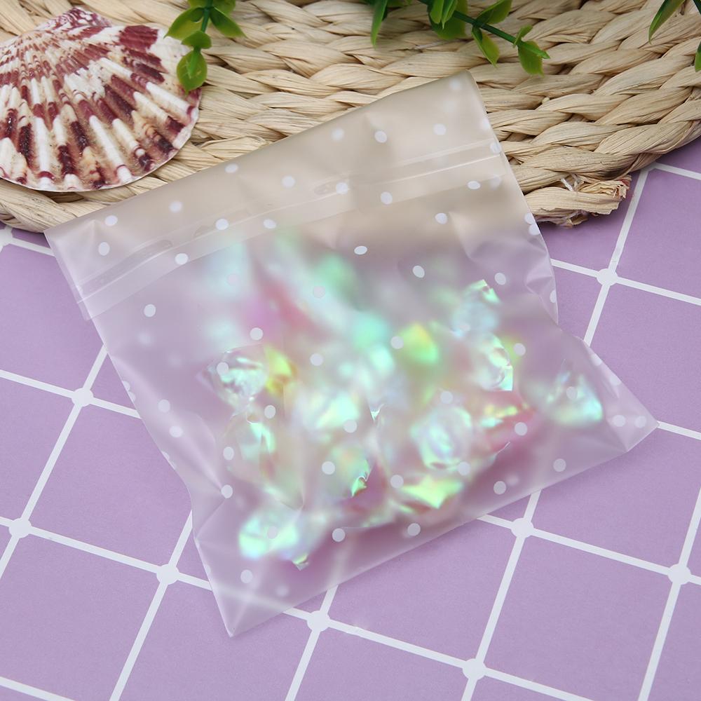 100 PCS Candy Baking Hot Plastic Packaging Bag Self Adhesive Seal OPP White Dots