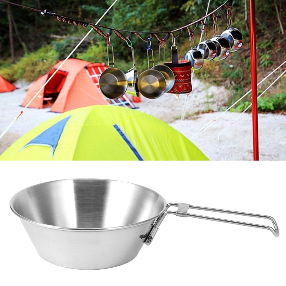 Outdoor Verdicken 304 Edelstahl Klapp Tragbare Picknick Schüssel Camping Kochgeschirr Utensilien