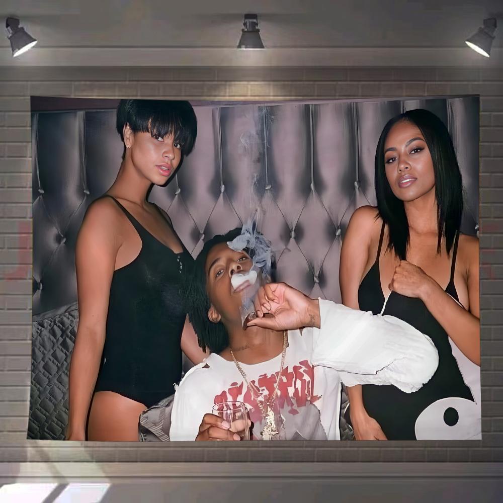P-Playboi I Am Music Carti Tapestry Custom Living Bedroom Party Dormitory Interior Wall Bohemian Decoration Attached Clip