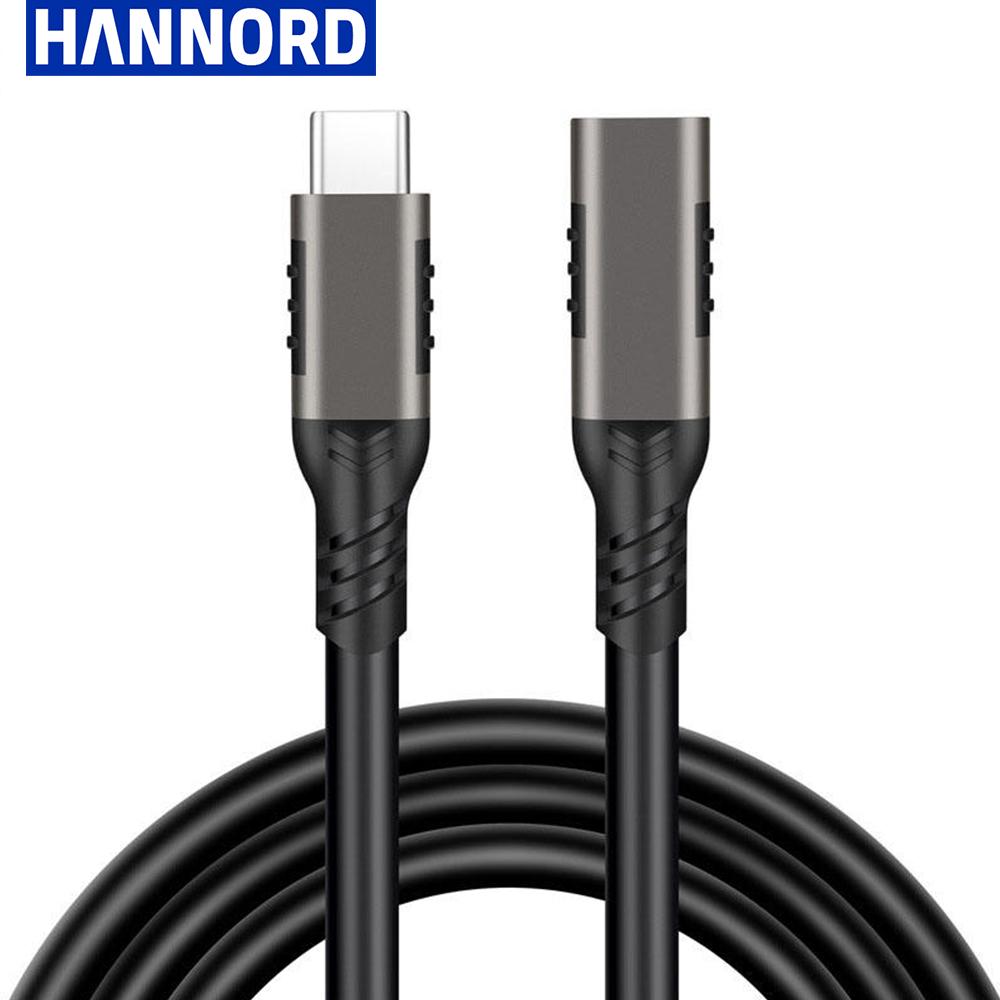 

USB C 3.2 Extension Cable 100W PD 5A Type C Extension Cable 4K @60Hz 10Gbps Thunderbolt 3 For Xiaomi Huawei Switch 0.5M 1M 2M 0.2m