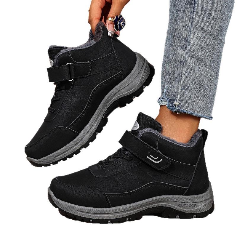 Shoes Women's Autumn and Winter Casual Cotton Boots Velvet Outdoor Sports Shoes Non-slip and Wear-resistant Velcro Versatile Women's Boots