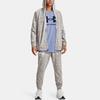 Under Armour Rival Terry Logo Print Loose Training Zip Hoodie Men hoodies Agate-White 1361606-112
