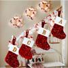 New creative DIY silver sequined knitted socks red letter christmas stockings christmas day decorative knickknacks