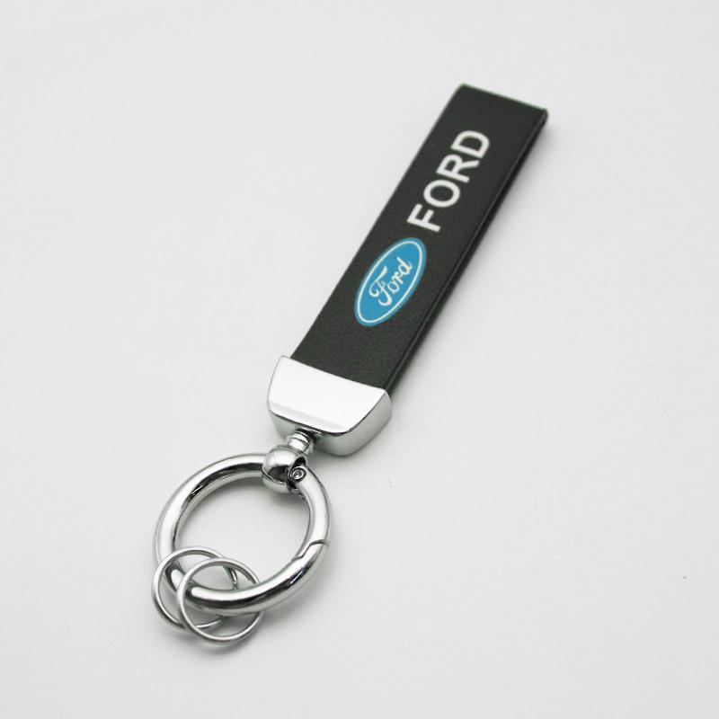 FENK5 For Ford Focus 2 3 1 MK2 MK3 MK1 Fiesta Ranger Mondeo Fusion Kuga Metal/Leather Car Logo Keychain Keyring Key Holder Accessories