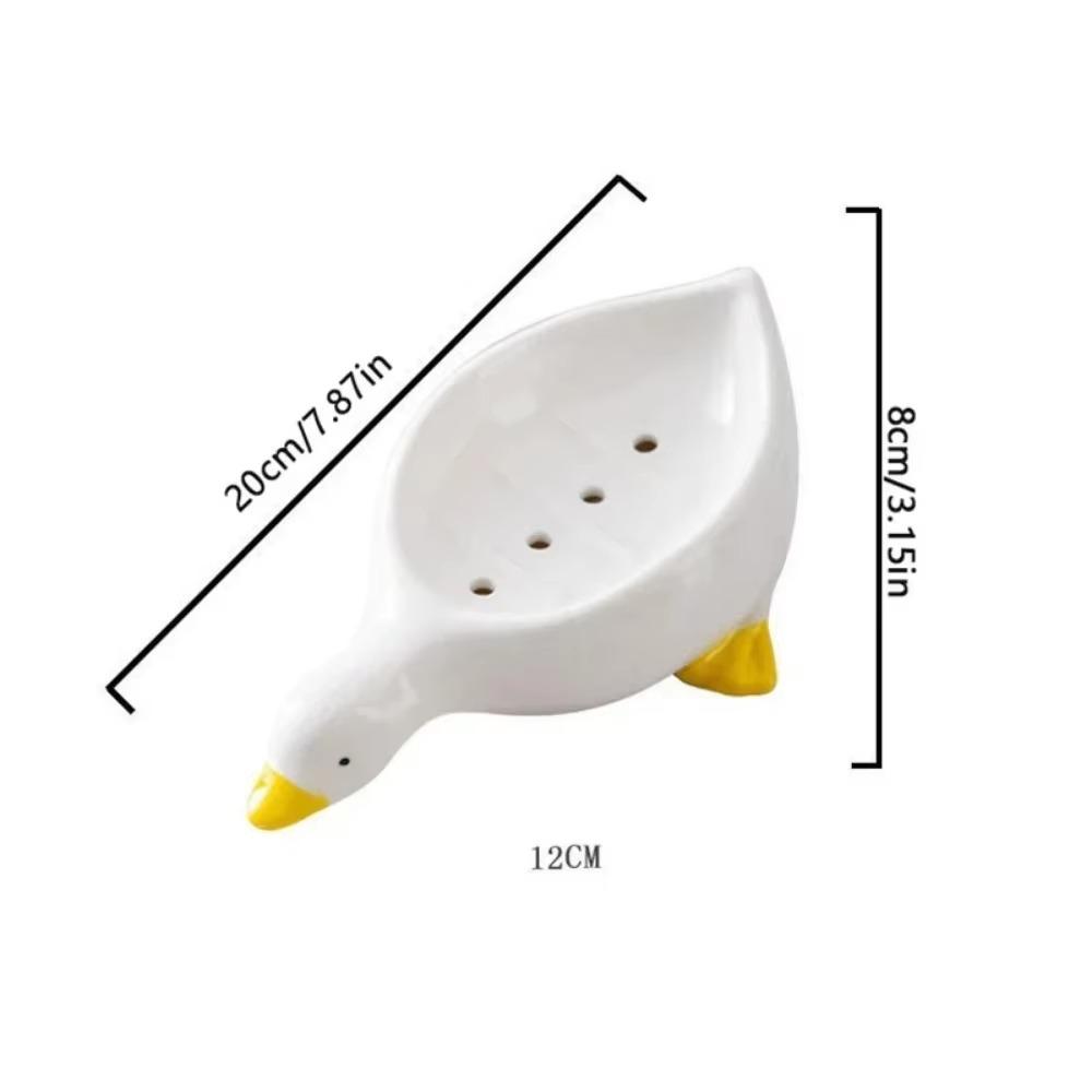 Cute Duck Soap Box Cartoon Drainage Shelf Wall Mounted Bathroom Organizer for Family Lavatory Soap Dish Holder Accessories