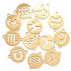 5pcs/lot 316 Stainless Steel Gold Plated 12 zodiac signs Small Charms Connector Pendant For Necklace DIY Jewelry Making