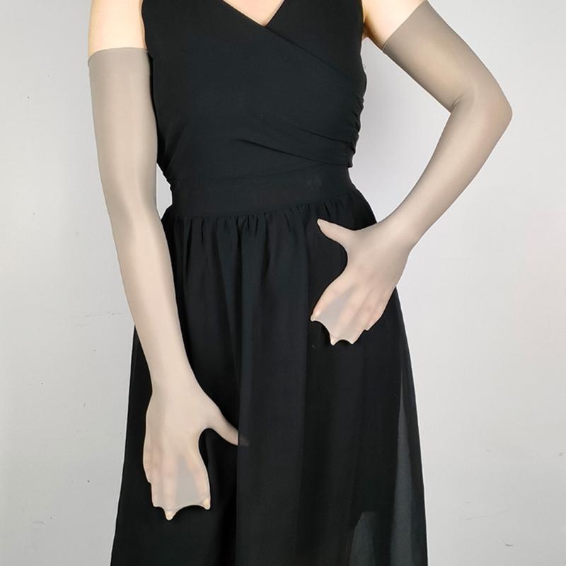 Ultra-thin Gloves for Women and Girls in Theme Party Comfortable to Wear Elastic Nightclub Tulle Long Gloves Summer