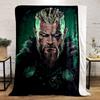 A stylized character with braided hair, fur, and decorative armor. for all seasons blanket lunch break throw gift