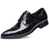 Fashion Men's Classic Retro Brogue Shoes Patent Leather Printed Mens Lace-Up Dress Business Office Shoes Men Party Wedding Oxfords Flats