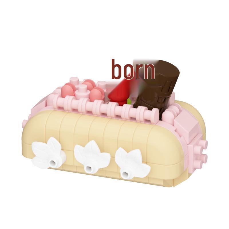 Chaolechuang LEGO-Compatible Birthday Cake DIY Building Blocks - Desktop Ornament Gift Toy