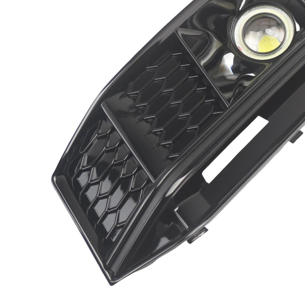 2PCS Black Front Bumper Foglight Grille Grill Fit   A4 S4 B9 2016-2019