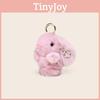 Plush Bunny Keychain With Flower Print For Bag Pendant Decoration Gift Kids