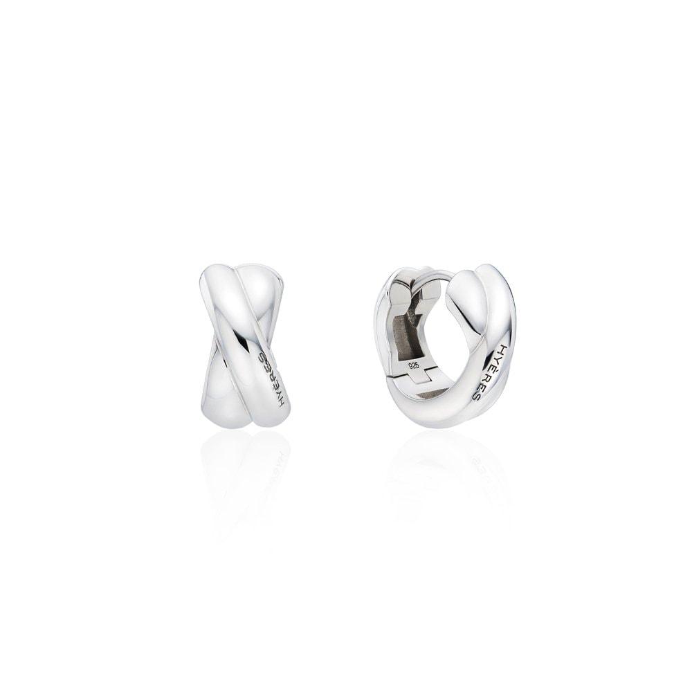 Subni Silver (W) Twist Chunky One-Touch Earrings Hl6E49646W9Xxx