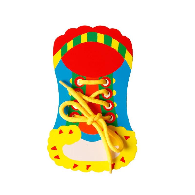 Shoelace Threading Teaching Toys Learn To Tie Shoelaces Toy Kids Toddlers Fine Motor Skills Toy Early Educational Toys Boys Girl