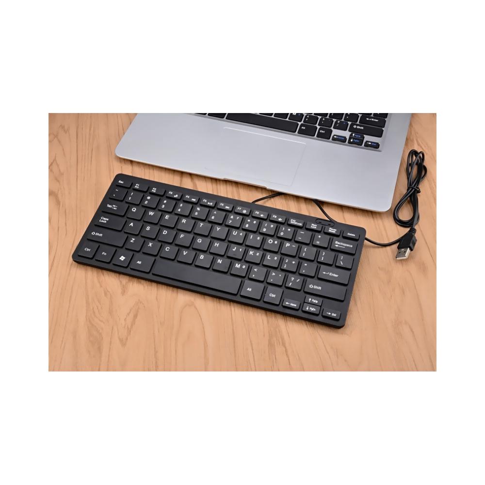USB Mini Keyboard with Chocolate Buttons Stylish and Portable Keyboard for Desktop, Laptop Use at Home and Office