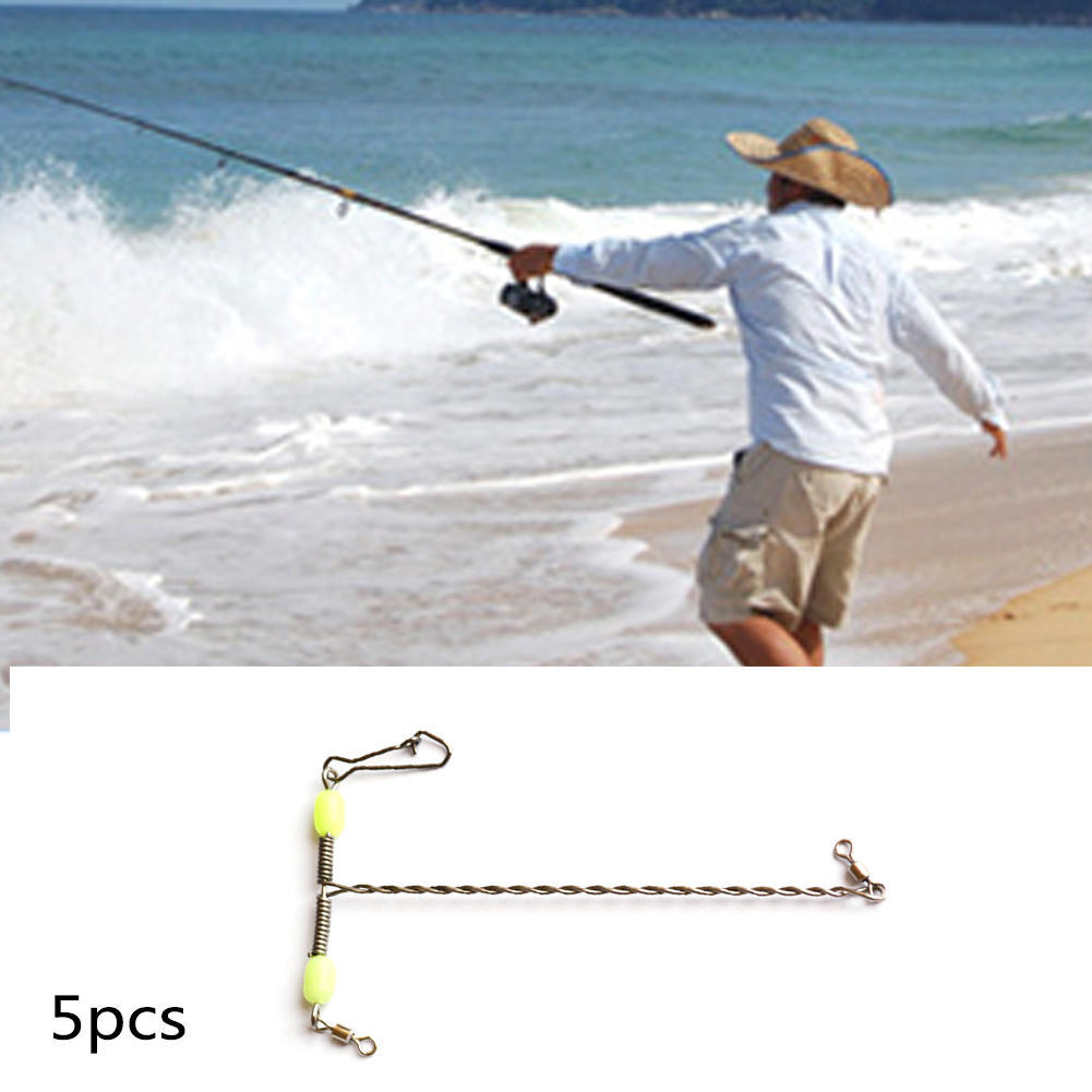 Stainless Steel Luminous Beads Balance T-shape Swivel Snap Fishing Connector New