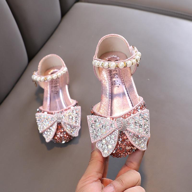Herbst-Neustil, damenhaft, Baby-Mädchen, Mädchen, Prinzessinnen-Strass-Flats, Lederschuhe, Tanzaufführungs-Sandalen