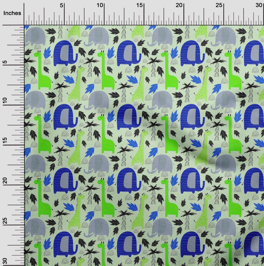 oneOone Bavlněná flex látka zelená, řemeslné projekty se zvířecí kůží, dekorační látka s potiskem od The Yard, 40 palců