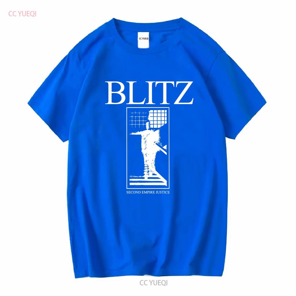 Blitz Second Empire Justice T Shirt rock band TE3531 vintage Washed Top For Everyday Wear Soft Versatile Casual fashion