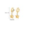 Cross Retro Pearl Temperament Earrings - 18K Gold Plated Stainless Steel with Diamond Inlaid Mother-of-Pearl Heart Bow Design