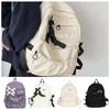 College Style Bow Backpack Large Capacity Canvas Shoulders Bag Cute Students School Bag  School