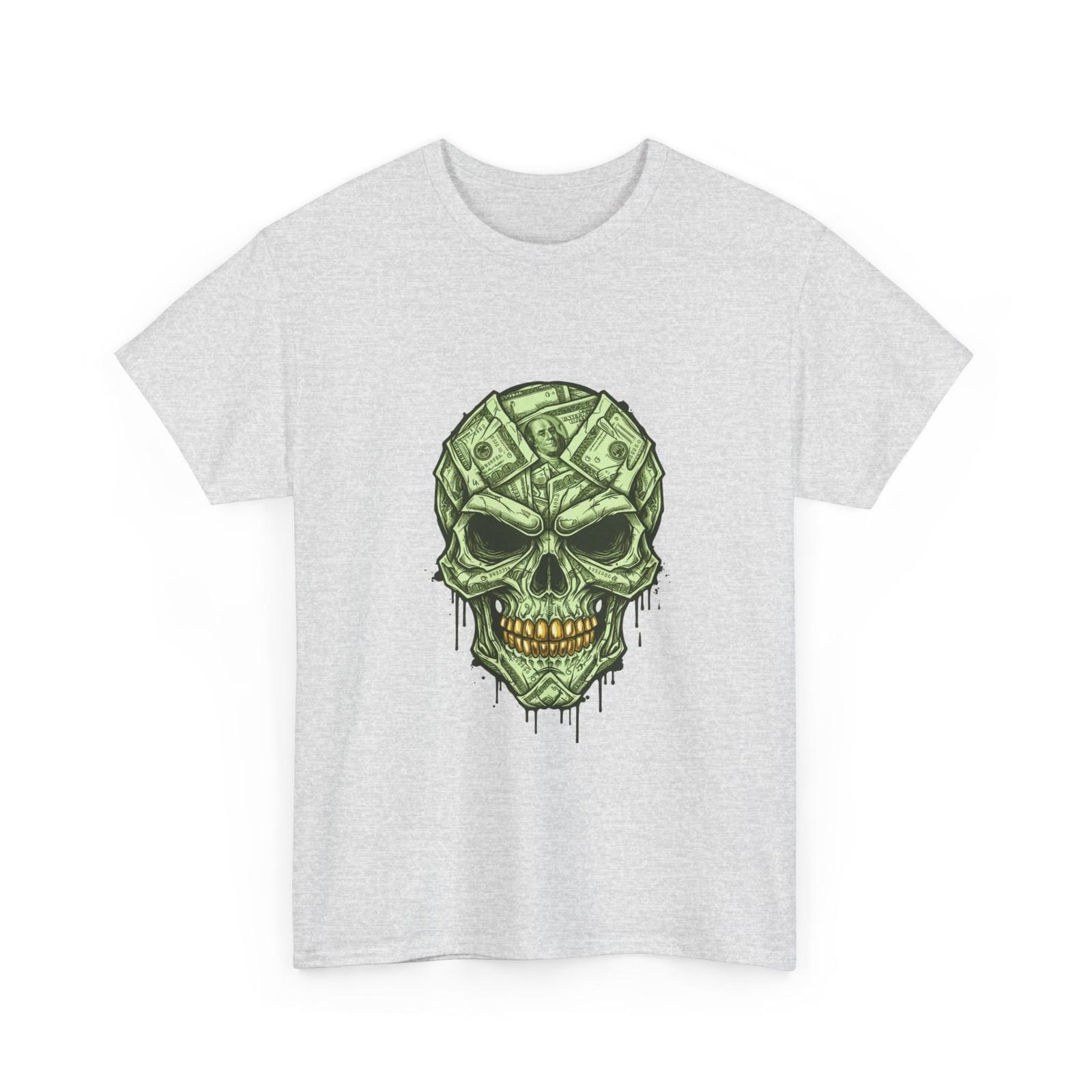 

Money Skull Graphic T-Shirt | Green Skull, Dripping Cash Design, Cool Gift Shirt S разноцветный
