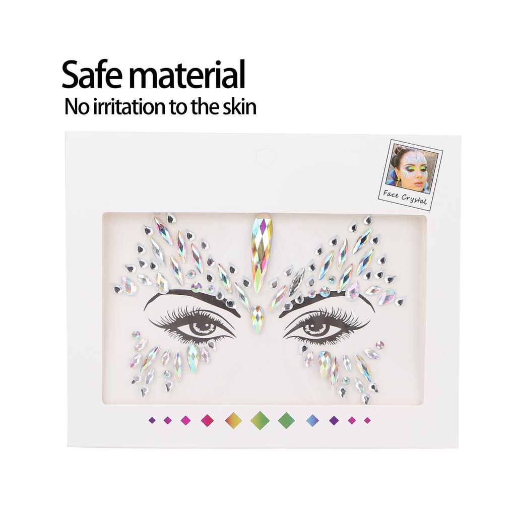 Face Rhinestones Stickers Shiny Glitter Eyes Facial Makeup Decorations for Festival Holiday