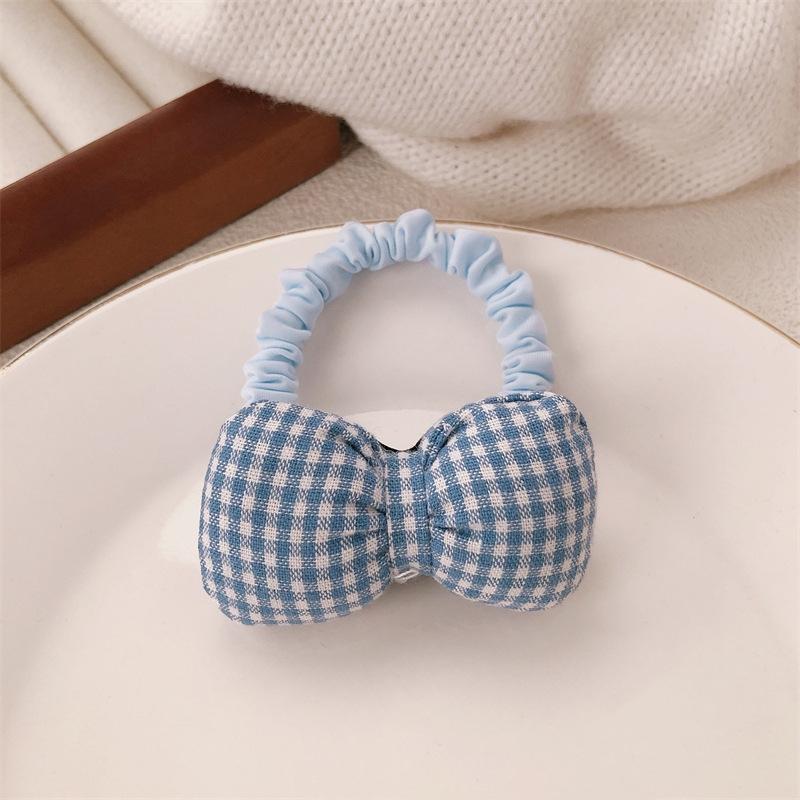 Fabric Plaid Bow Children Hair Scrunchies Sponge Cloth Sweet Bownot Hairbands Korean Princess Girls Kids Elastic Rubber Bands