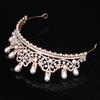 Brautkrone Tiara Perle Legierung Strass Haarband Barock Retro Prinzessin Geburtstag Haarschmuck für Frauen