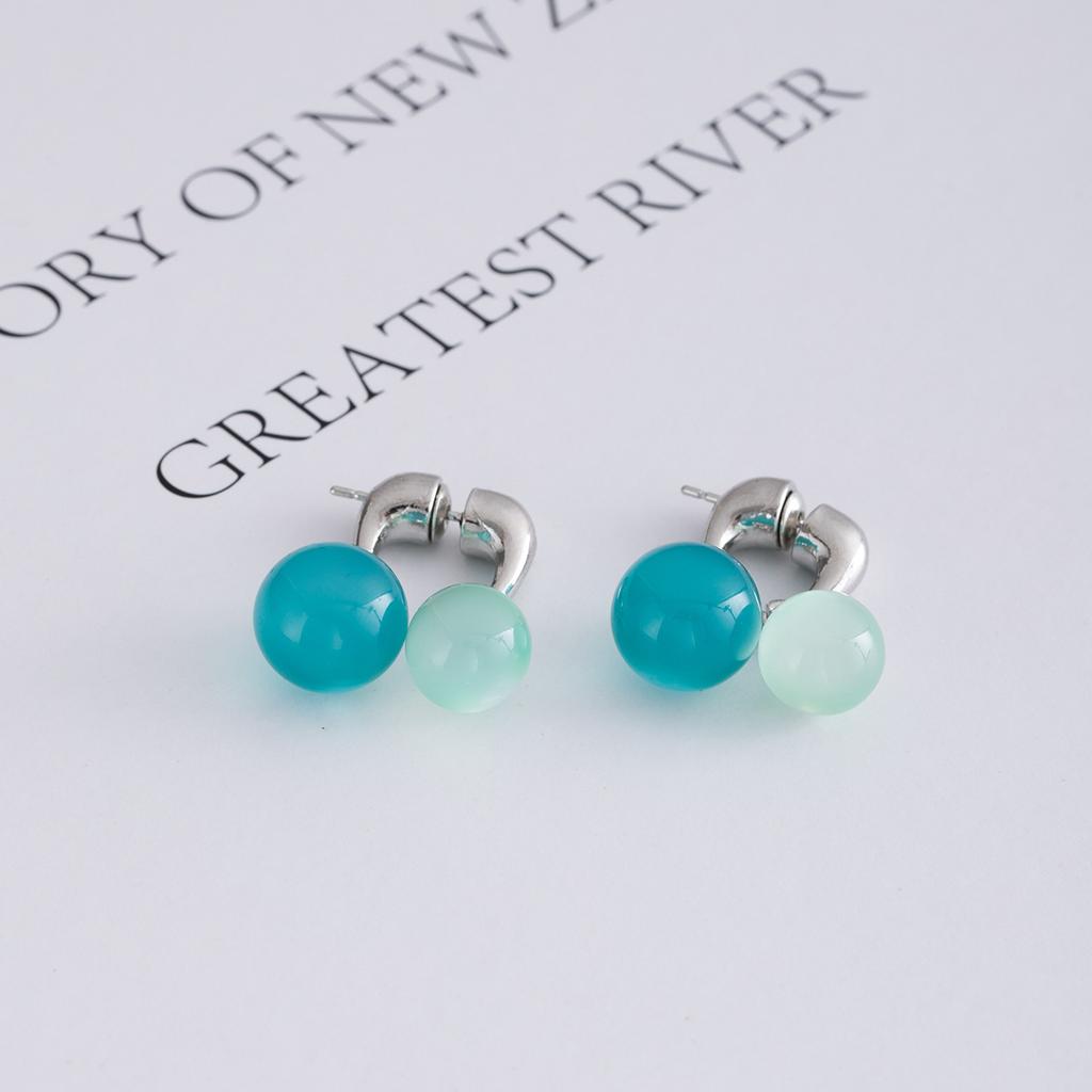 Vorder- und Hinterkugelohrstecker, Einzigartige High-End Light Luxury Ohrstecker, Nischenmode Frische und Super Feenhafte Ohrringe für Damen