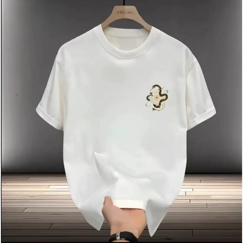 Unisexs Cotton Fitted Tshirts 5XL Black T Shirt Summer Wear Casual for Unisex Anime Snake Print Tee Shirts White Unisex Clothing