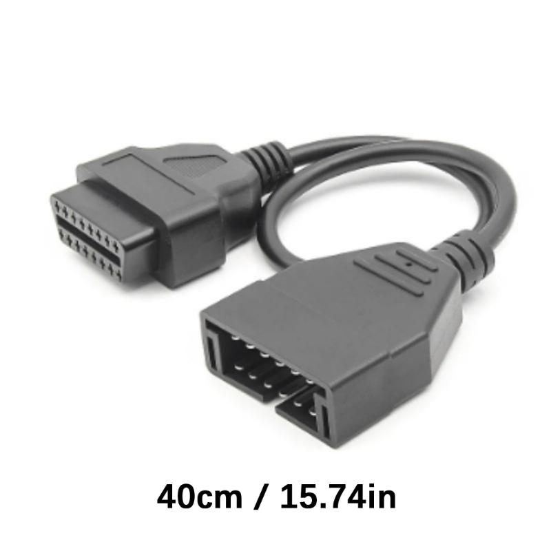 Heavy Duty Universal OBD 12pin To OBD2 Adapter Converter Cable Fit for Multiple Vehicle Diagnostics Plastic Construction