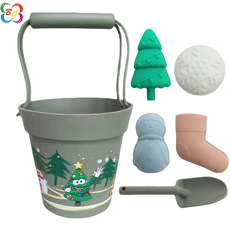 Outdoor Parent-Child Interactive Silicone Beach Bucket Set – Baby Sand, Water, and Snow Play Tools