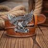 Men & Women-Western-Cowboy-PU Leather-Belts - Vintage horse Belt Floral Engraved Buckle Belt for Jeans