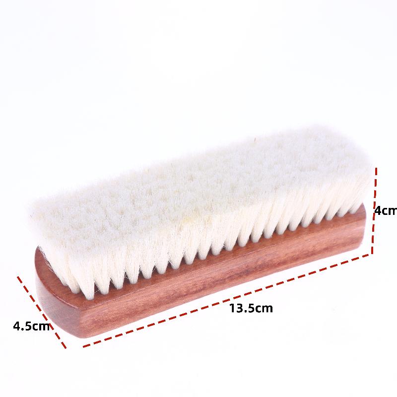 1Pcs Multifunctional Soft Wool Shoe Brush With Wooden Handle Wool Hair Leather Care Shoe Polish Boot Cleaner Shoe Brush