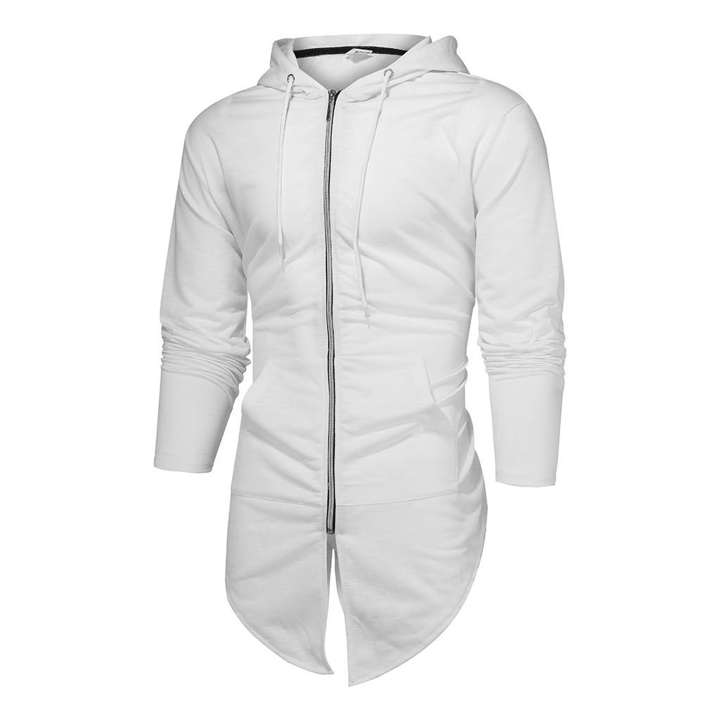 Men Splicing Hooded Solid Trench Coat Jacket Cardigan Long Sleeve Outwear Blouse