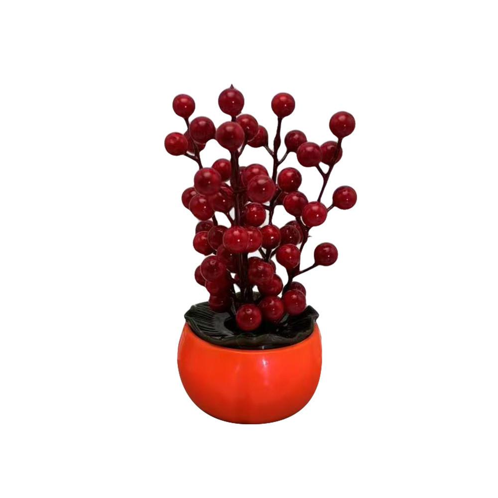 Persimmon Red Decorative Plant Foam Fruit Flowerpots For Housewarming Gifts