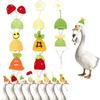 6/8Pcs Goose Statue Mini Knitted Hat with Adjustable Strap Desktop Goose Crochet Cap Headwear