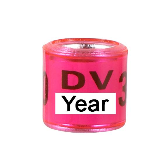 

100 шт. 2026/2027 рік Багатоколірні кільця для ніг голубів з номером Птах Голуб Голуби Тренування Змагання Ідентифікація Кільце на ногу 10 кольорів 2027 рожевий