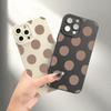 Brown polka dot pattern phone case suitable for iPhone 17 16 15 14 13 12 11 Pro/ Max /Plus anti-fall and shockproof