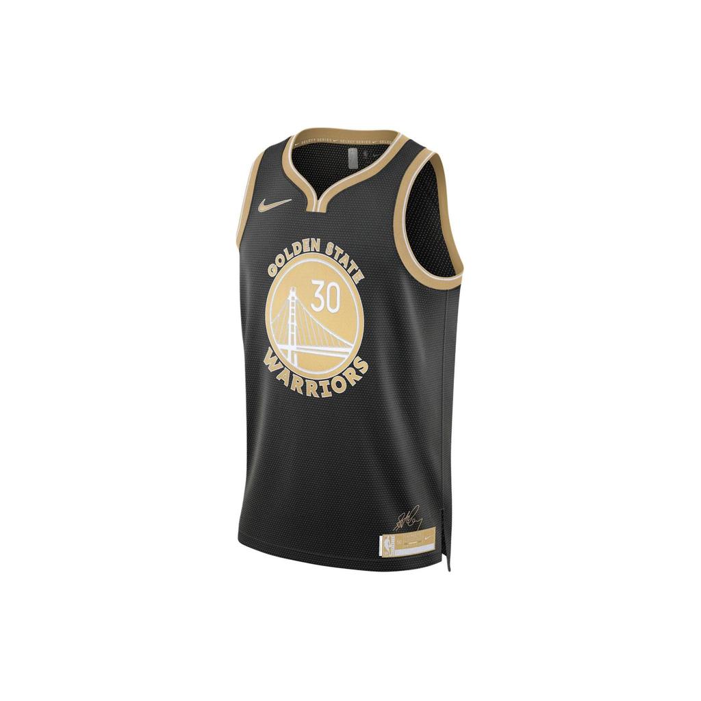 Nike Letter And Number Print Basketball Jersey SW Fan Edition 23-24 Season Golden State Warriors Curry 30 Unisex jersey Black Club-Gold FN5907-053
