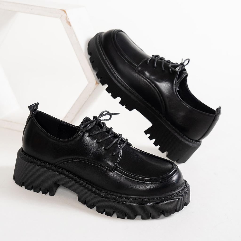 Women's Fashion Thick Sole Heightening Not Tired Feet Arch Support Comfortable Soft Shock-absorbing Non-slip Lefebvre Casual Sports Leather Shoes