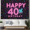2D 40th Birthday Backdrop for Adult & Milestone Birthday Photoshoot